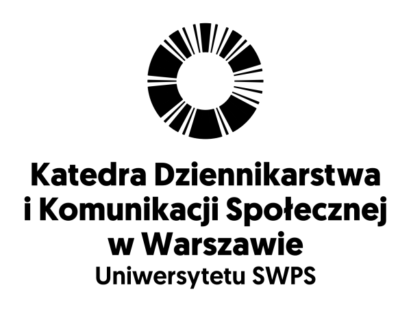 Logotyp: Katedra Dziennikarstwa i Komunikacji Społecznej w Warszawie Uniwersytetu SWPS