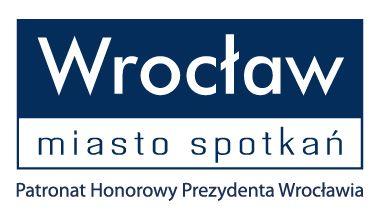 Logo: Wrocław. Miasto spotkań. Patronat honorowy Prezydenta Wrocławia