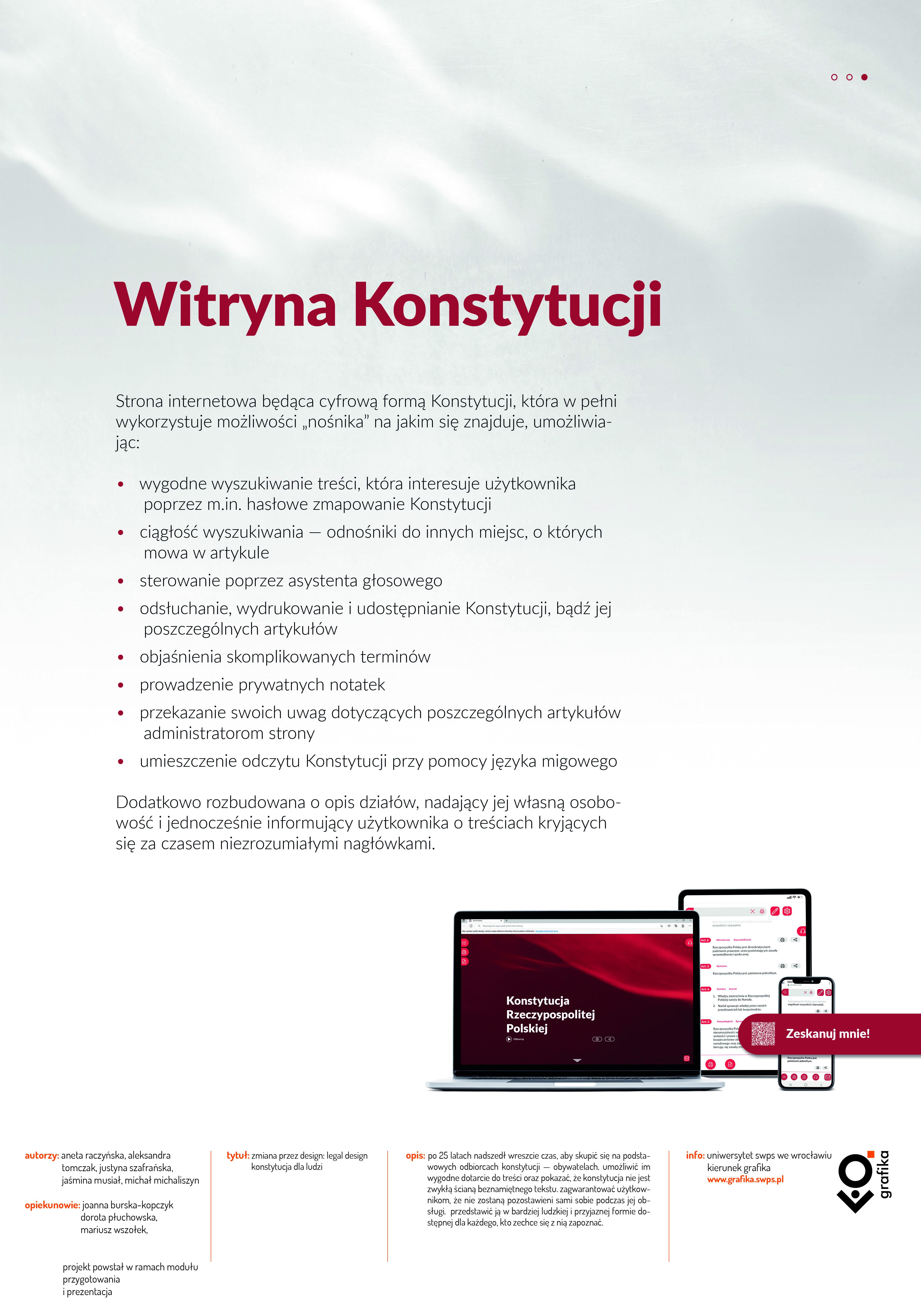 Wystawa z zakresu legal design – prace dotyczą Konstytucji RP