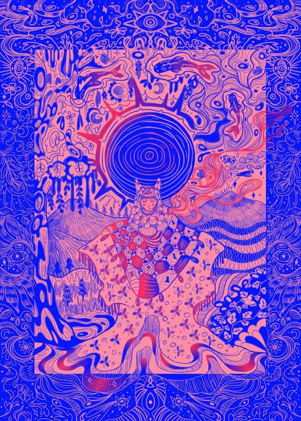 Ilustracja nawiązująca do tendencji artystycznej horror vacui. Autorka: Aleksandra Dąbrowska