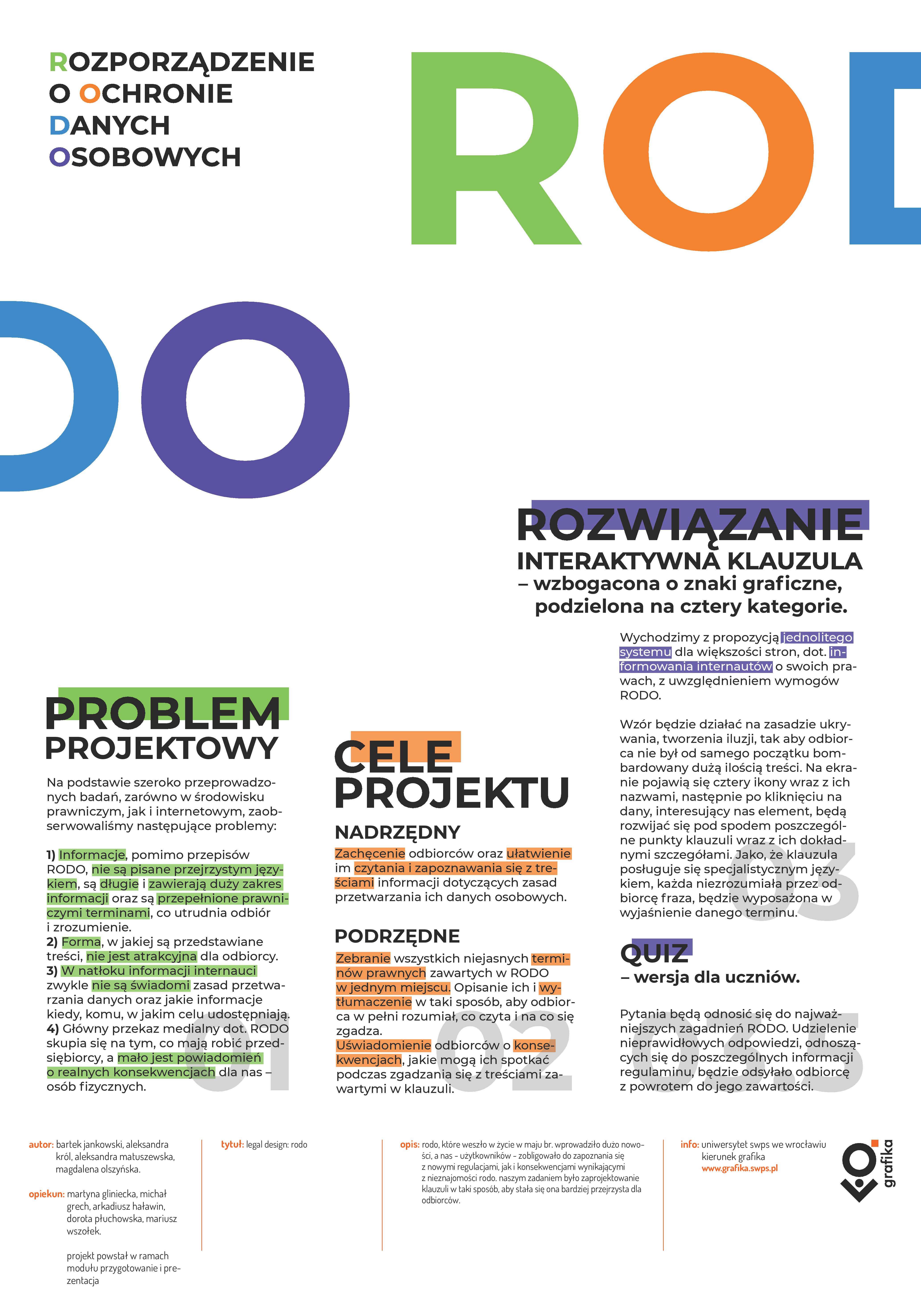 Praca z serii Legal Design tłumacząca działanie RODO