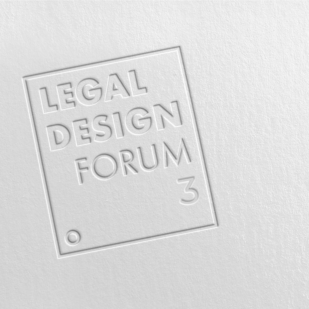Grafika z napisem: „LEGAL DESIGN FORUM 3”