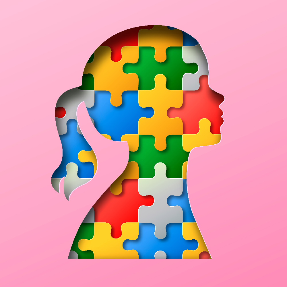 Abstrakcyjna głowa dziecka z puzzli